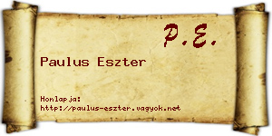 Paulus Eszter névjegykártya